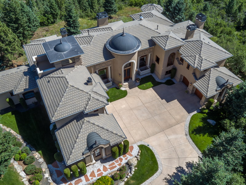 aerial photo of beautiful luxury home